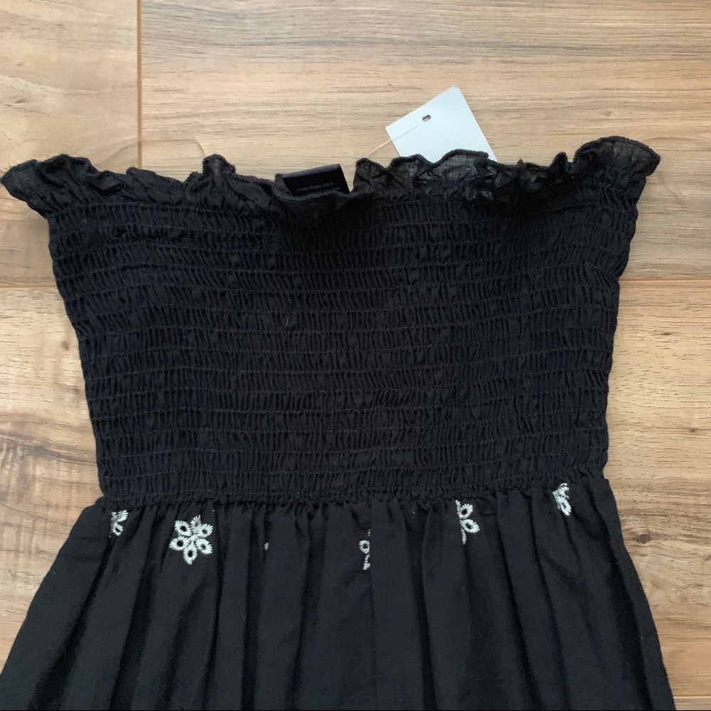 Rue 21 Black Peplum Top W/ White Flowers - Picture 2 of 6